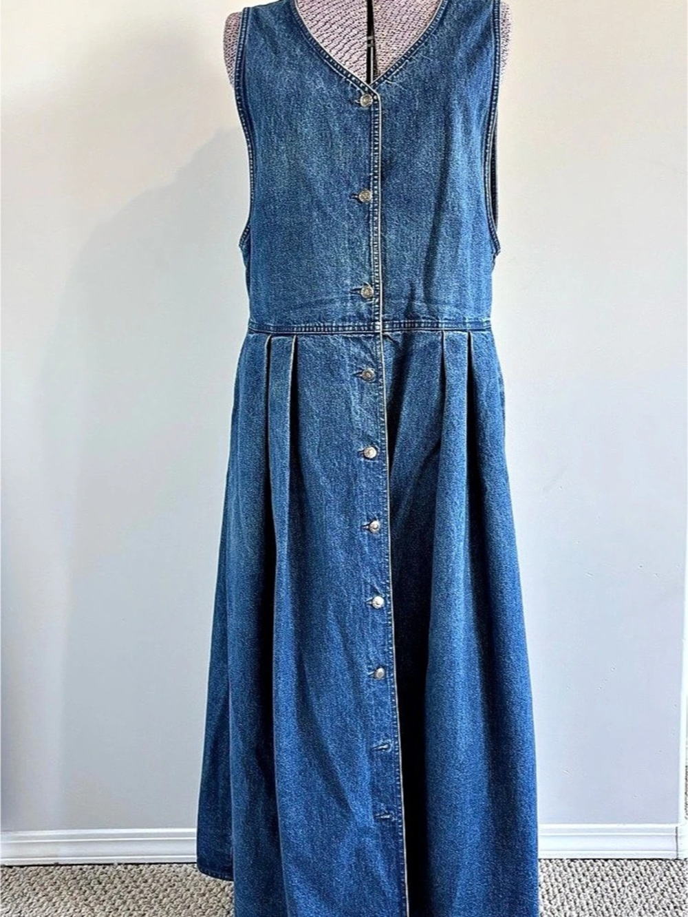 Charter Club Denim Maxi Dress Size Medium Like New